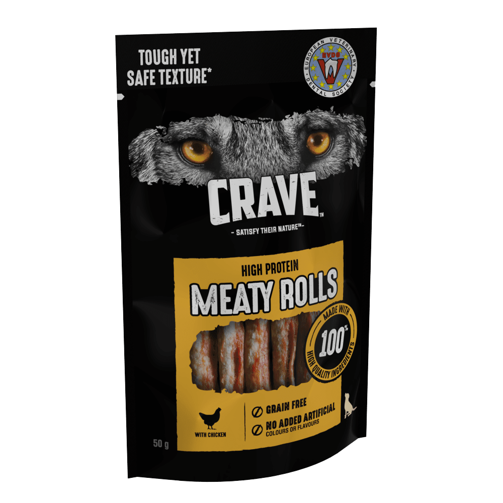 CRAVE™ High Protein Meaty Rolls with Chicken 1 x 50g & 8 x 50g - 1
