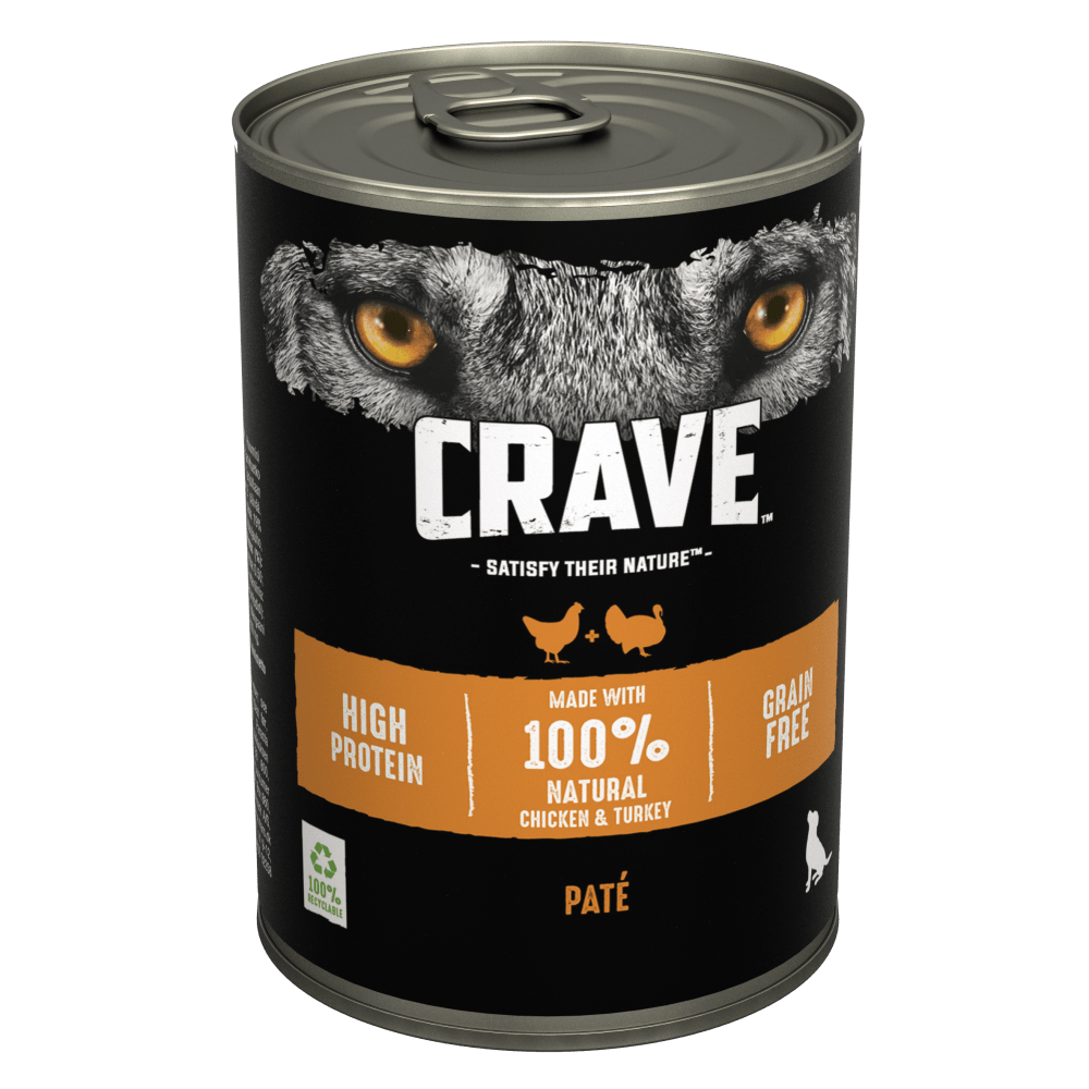 CRAVE™ Adult Wet Dog Food with Chicken & Turkey in Loaf 400g - 1