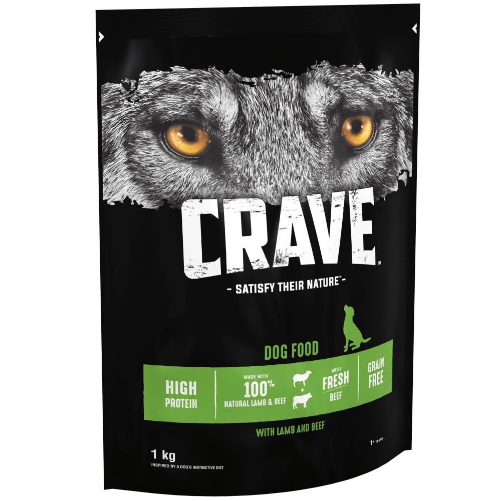CRAVE™ Adult Dry Dog Food with Lamb & Beef 1kg, 2.8kg, 7kg & 11.5kg
