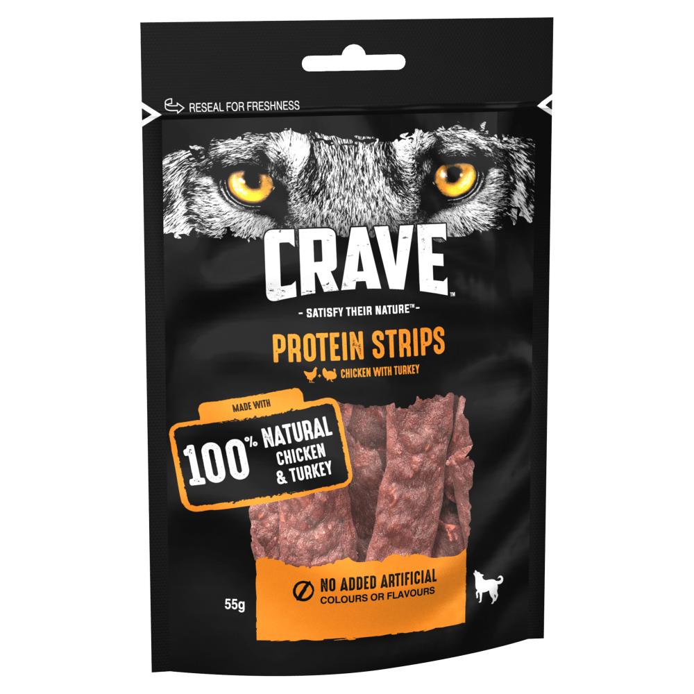 CRAVE™ Protein Strips  Chicken & Turkey 55g - 1